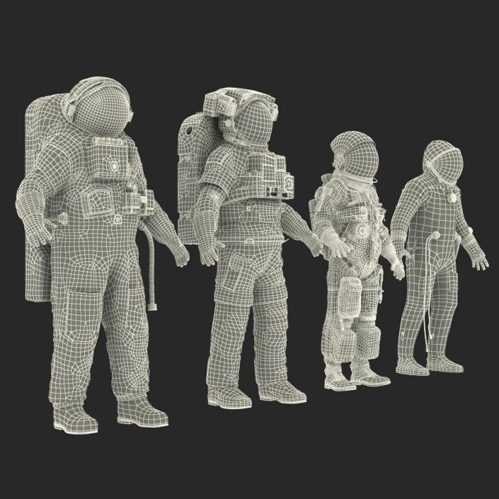 3D Rigged Astronauts Collection model