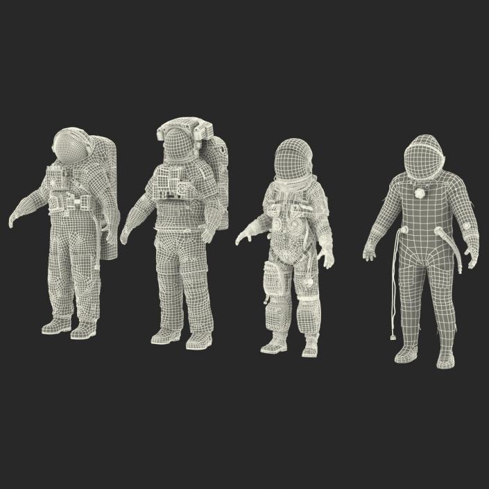 3D Rigged Astronauts Collection model