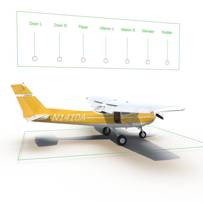 Cessna 150 Rigged 3 3D model