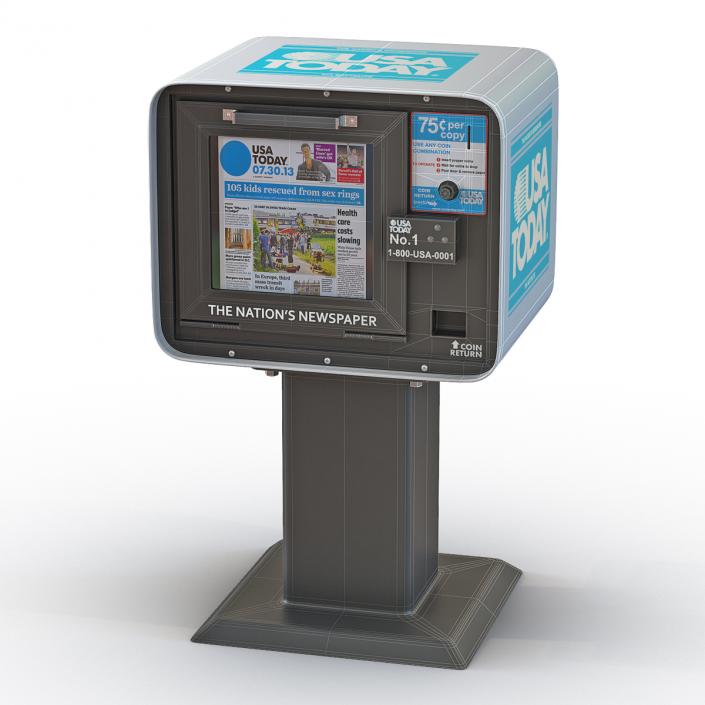 3D USA Today Newspaper Box model