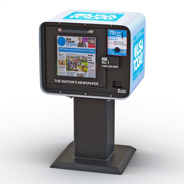 3D USA Today Newspaper Box model