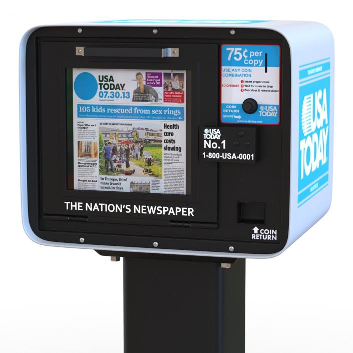 3D USA Today Newspaper Box model