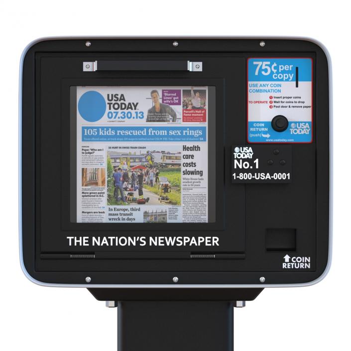 3D USA Today Newspaper Box model