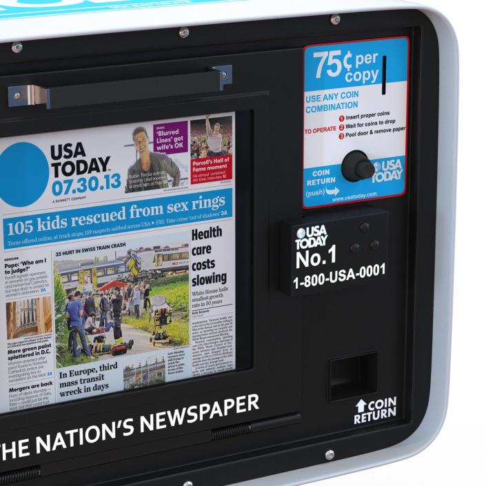 3D USA Today Newspaper Box model