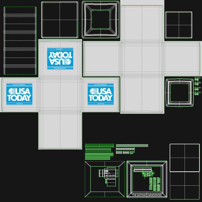 3D USA Today Newspaper Box model