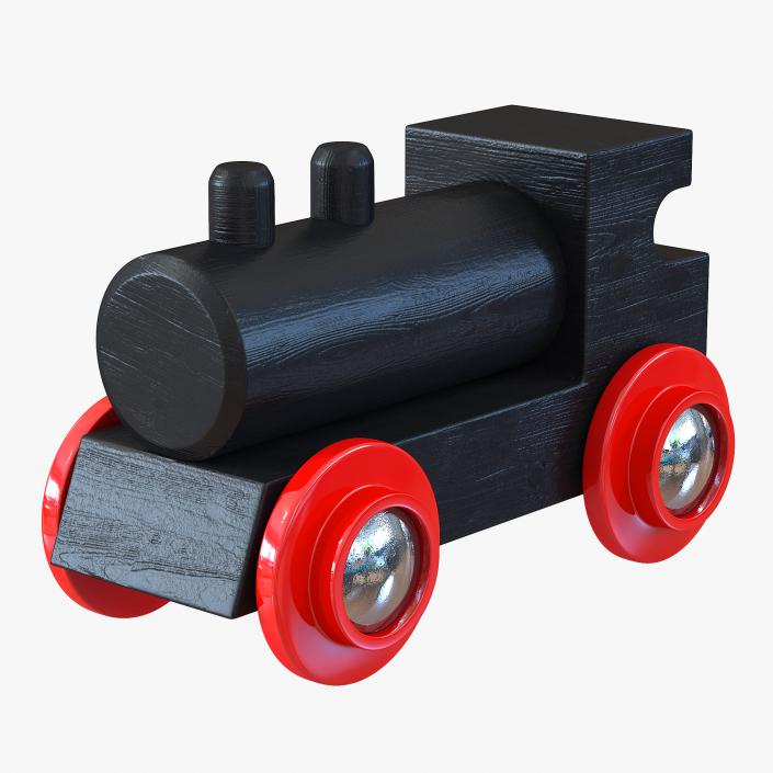 3D Wooden Toy Train 3 model