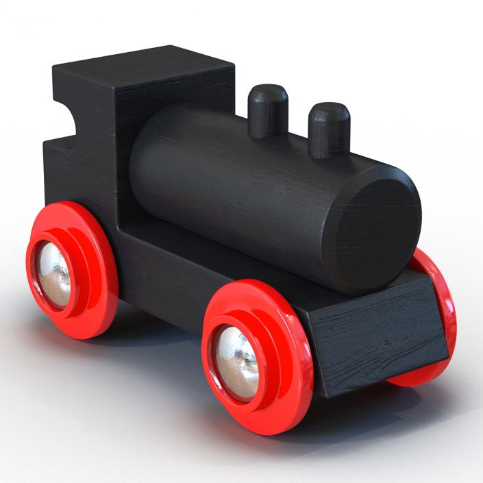 3D Wooden Toy Train 3 model