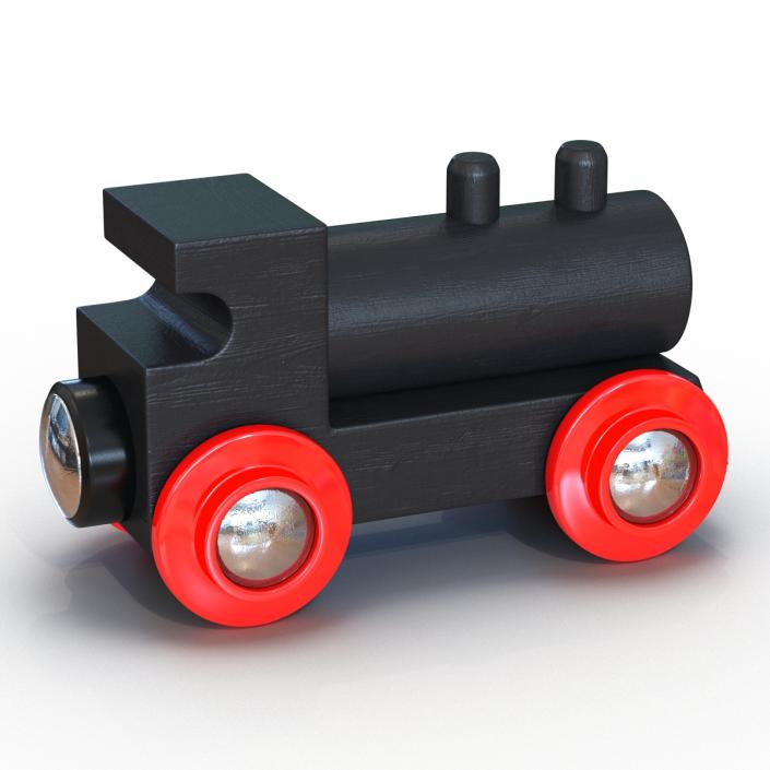 3D Wooden Toy Train 3 model