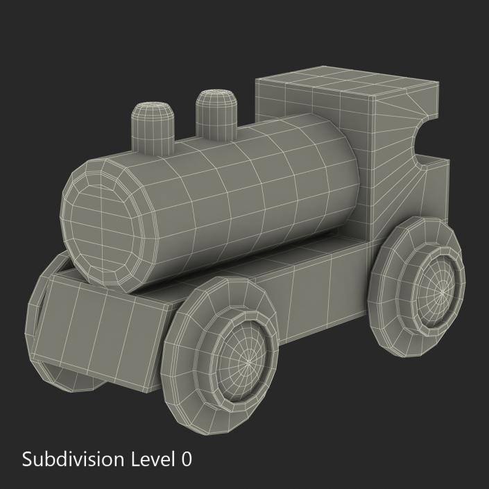 3D Wooden Toy Train 3 model