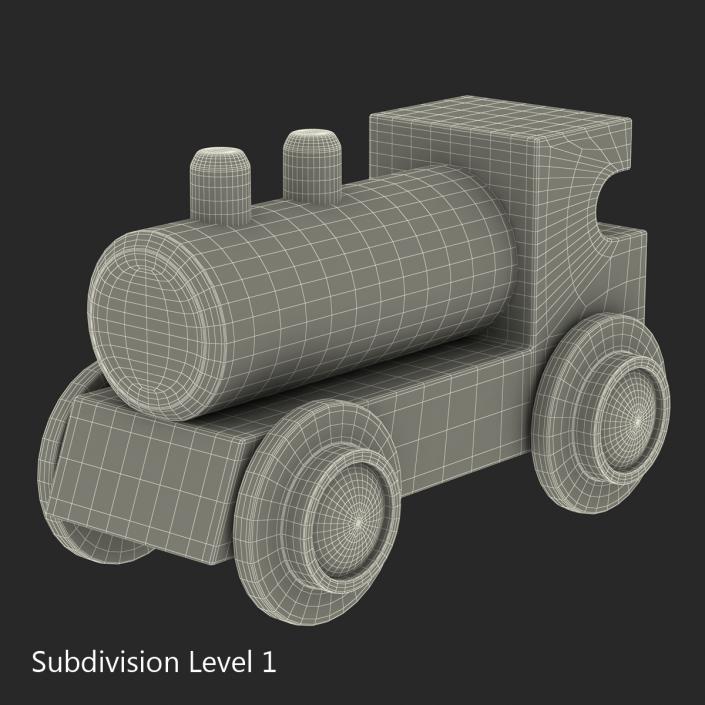 3D Wooden Toy Train 3 model