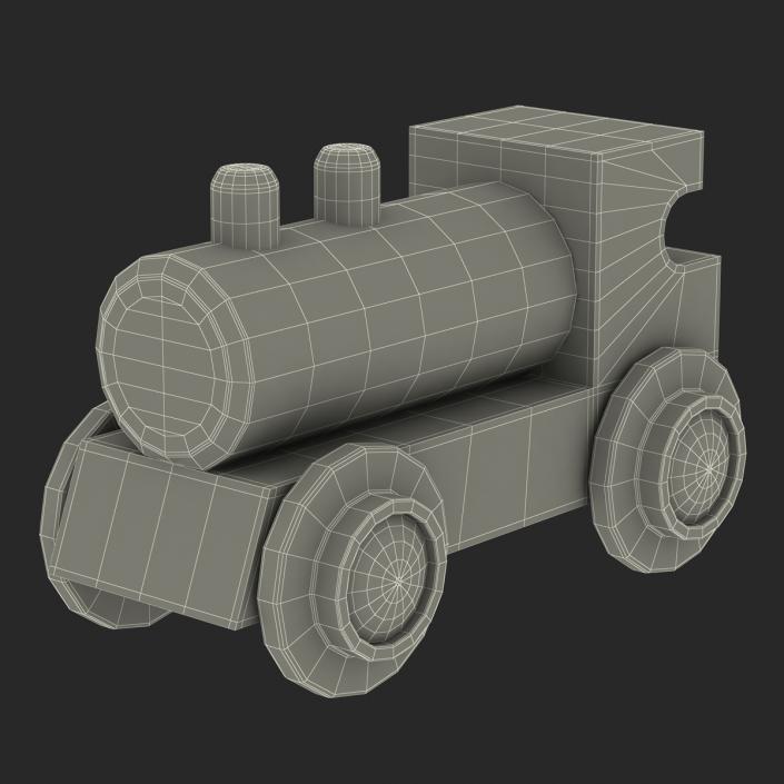 3D Wooden Toy Train 3 model