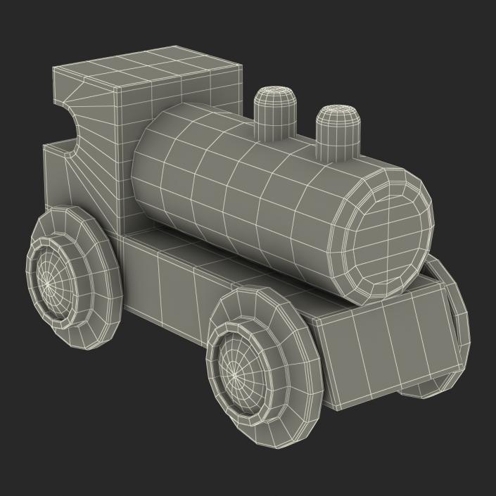 3D Wooden Toy Train 3 model