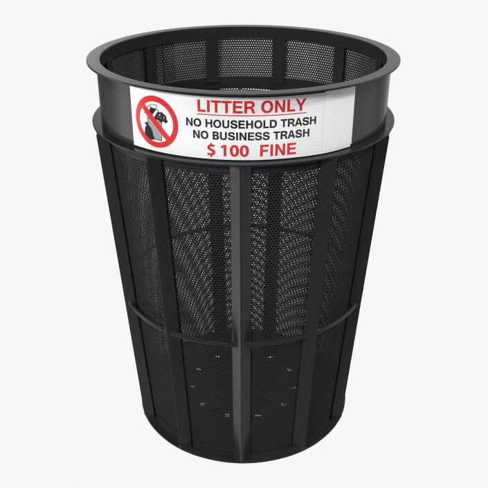 3D Public Garbage Can model