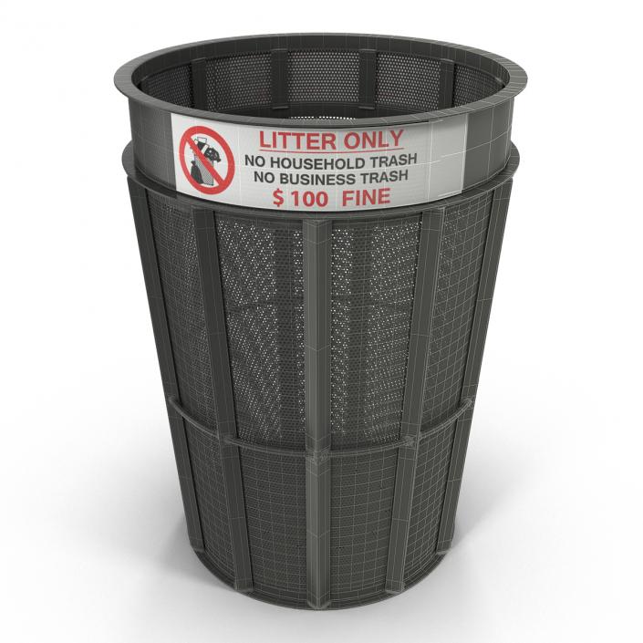 3D Public Garbage Can model