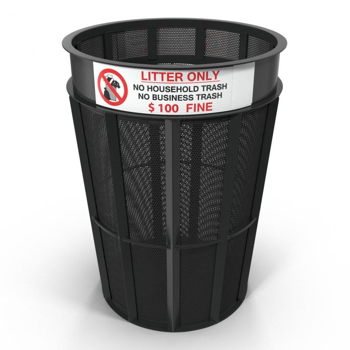 3D Public Garbage Can model