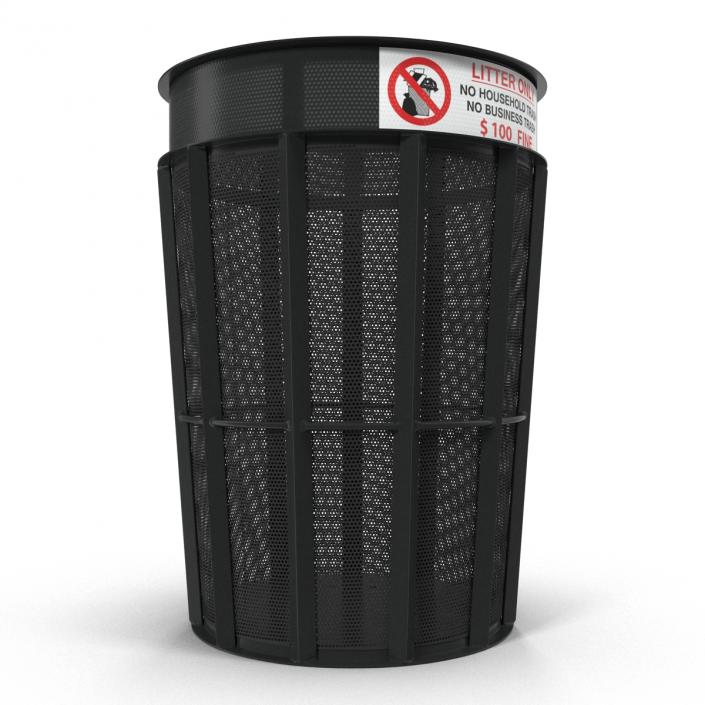 3D Public Garbage Can model