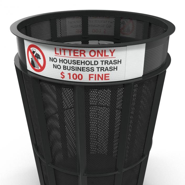 3D Public Garbage Can model