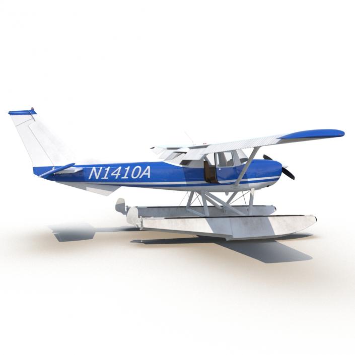 3D Cessna 150 Seaplane Rigged