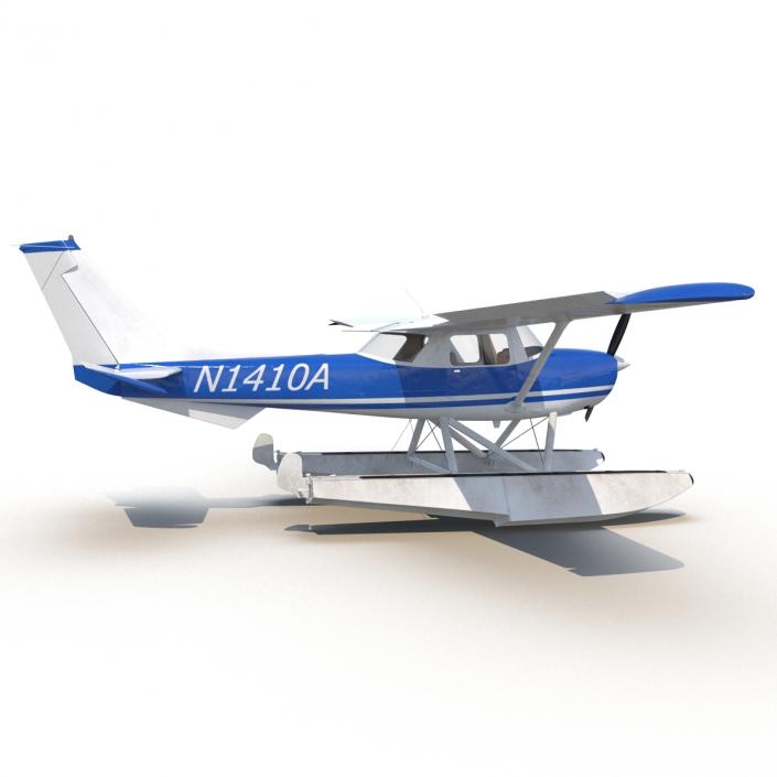 3D Cessna 150 Seaplane Rigged