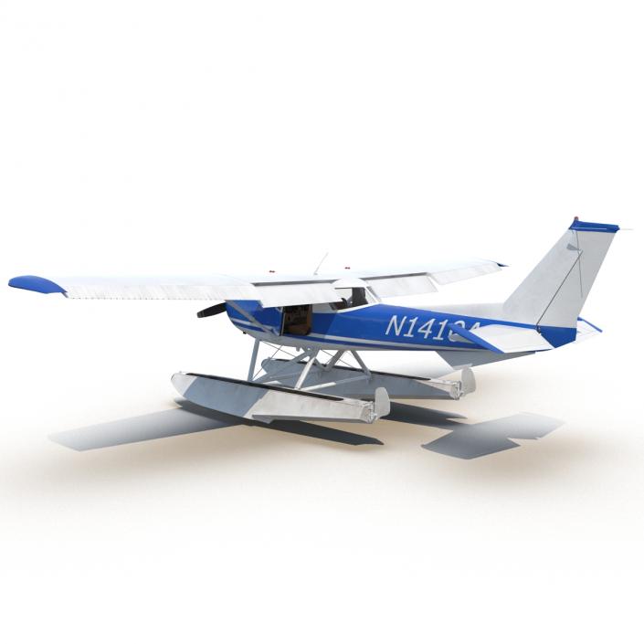 3D Cessna 150 Seaplane Rigged