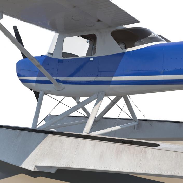 3D Cessna 150 Seaplane Rigged