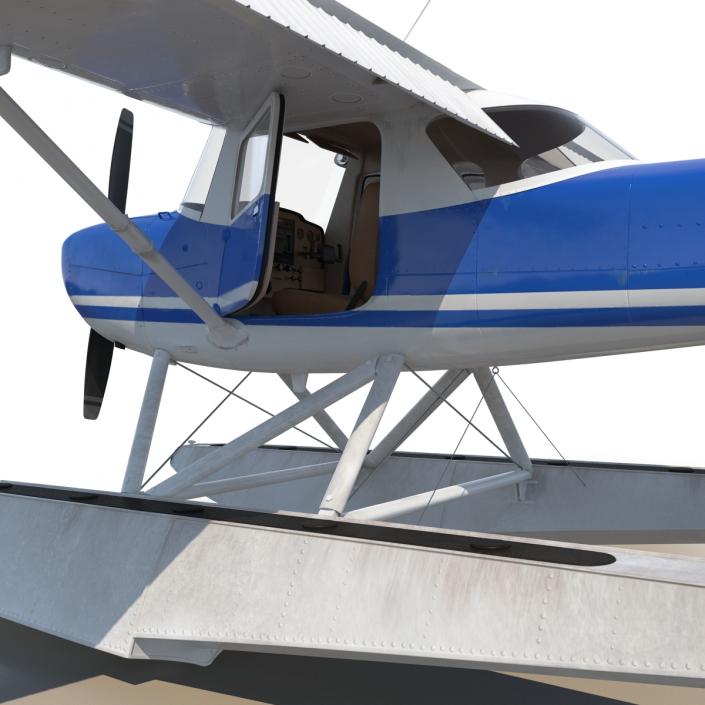 3D Cessna 150 Seaplane Rigged