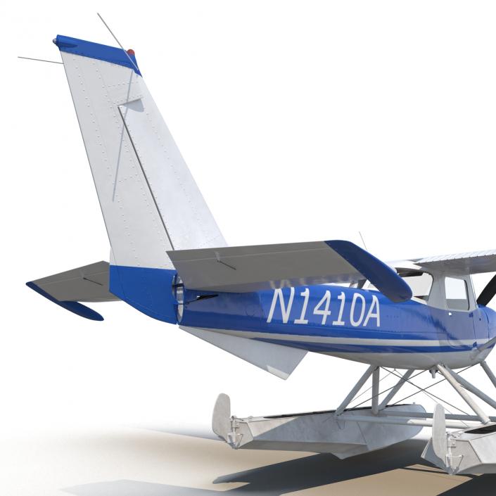 3D Cessna 150 Seaplane Rigged