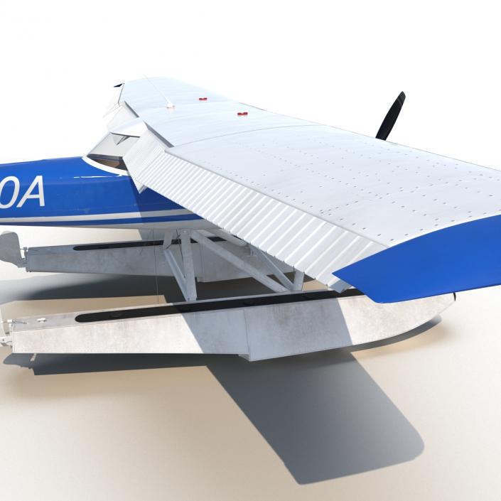 3D Cessna 150 Seaplane Rigged