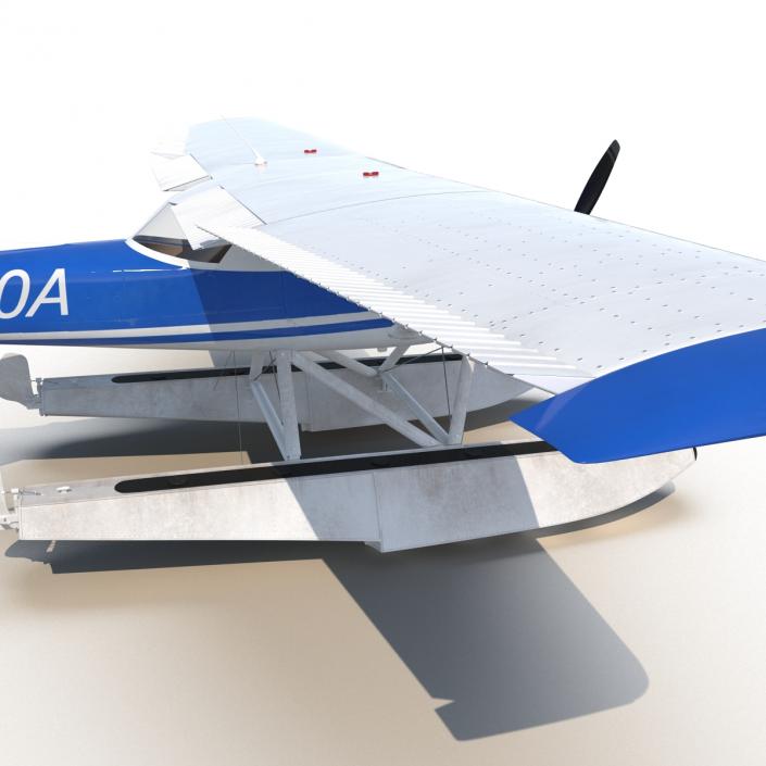 3D Cessna 150 Seaplane Rigged