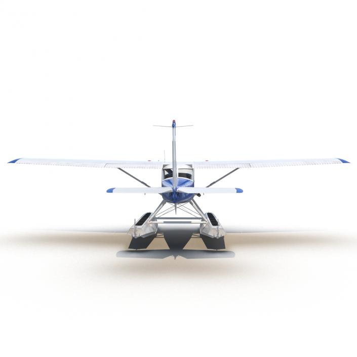 3D Cessna 150 Seaplane Rigged