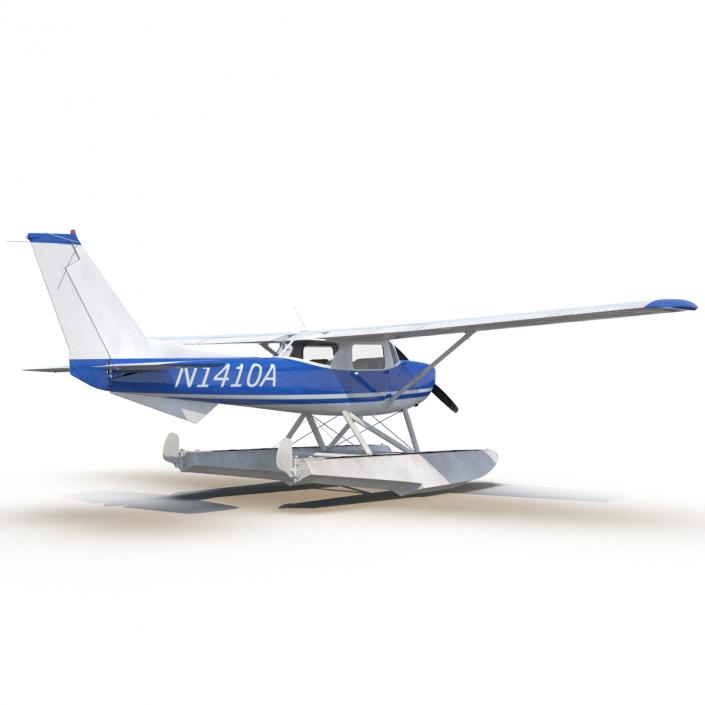 3D Cessna 150 Seaplane Rigged