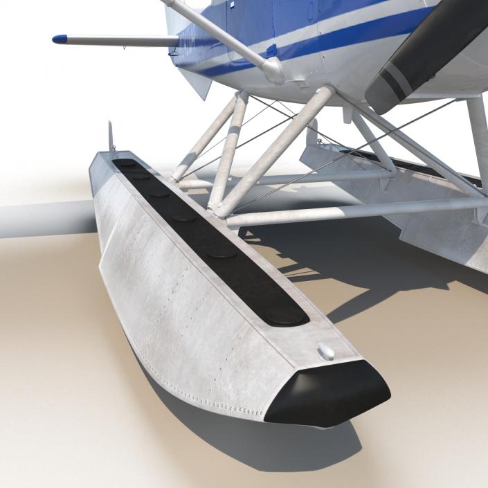 3D Cessna 150 Seaplane Rigged