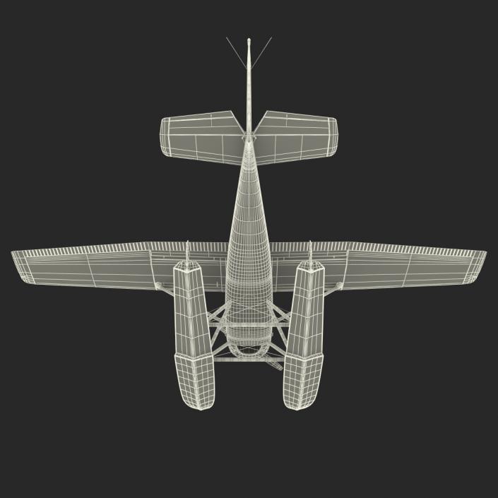 3D Cessna 150 Seaplane Rigged