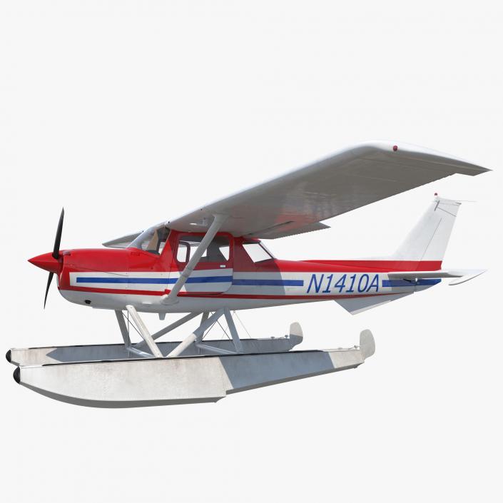 3D Cessna 150 Seaplane Rigged 2 model