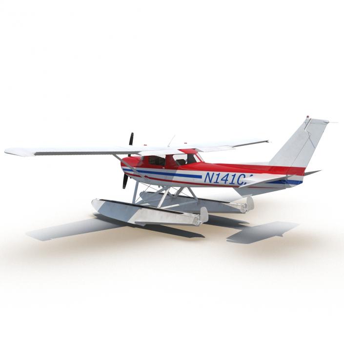 3D Cessna 150 Seaplane Rigged 2 model