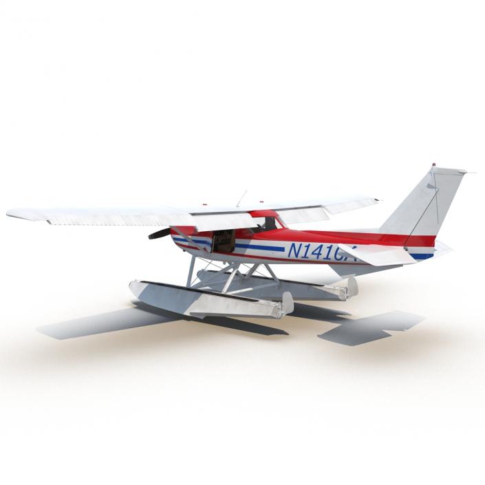 3D Cessna 150 Seaplane Rigged 2 model