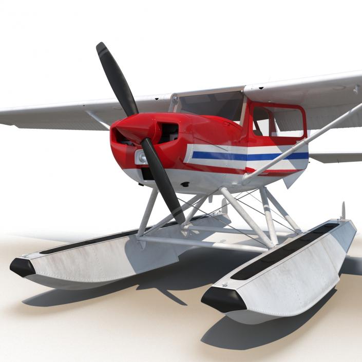 3D Cessna 150 Seaplane Rigged 2 model