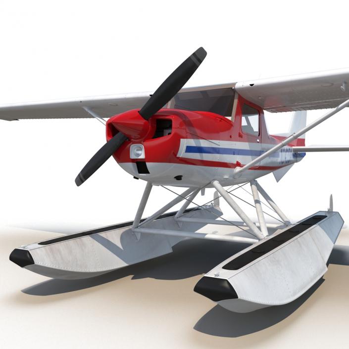 3D Cessna 150 Seaplane Rigged 2 model