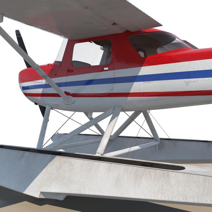 3D Cessna 150 Seaplane Rigged 2 model