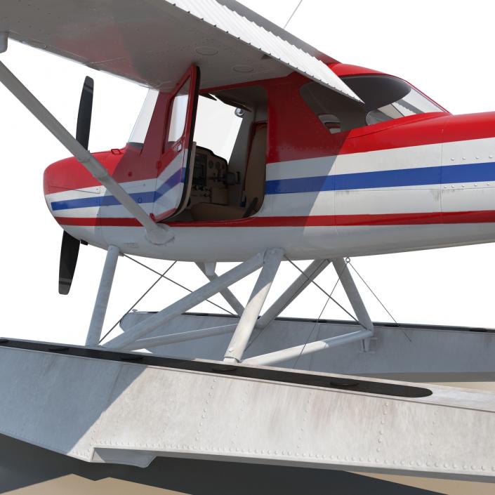 3D Cessna 150 Seaplane Rigged 2 model