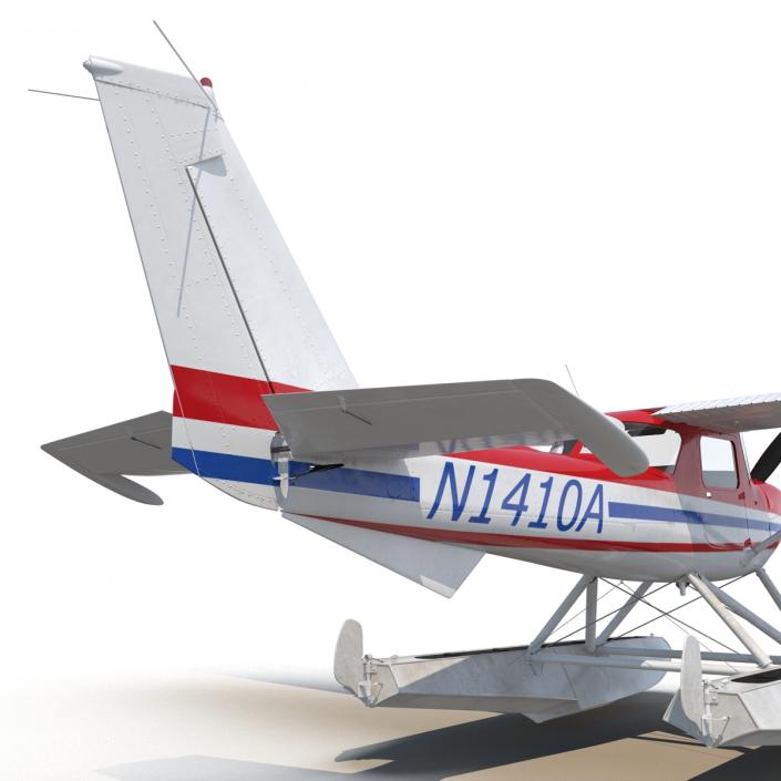 3D Cessna 150 Seaplane Rigged 2 model