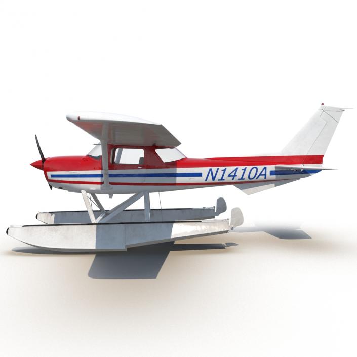 3D Cessna 150 Seaplane Rigged 2 model