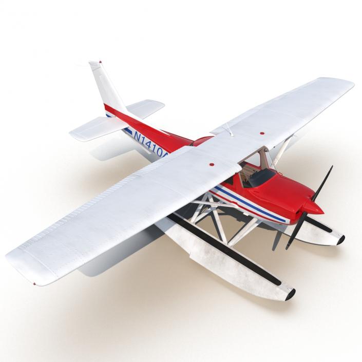 3D Cessna 150 Seaplane Rigged 2 model