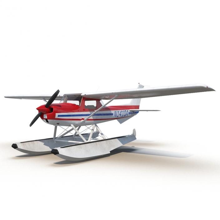 3D Cessna 150 Seaplane Rigged 2 model