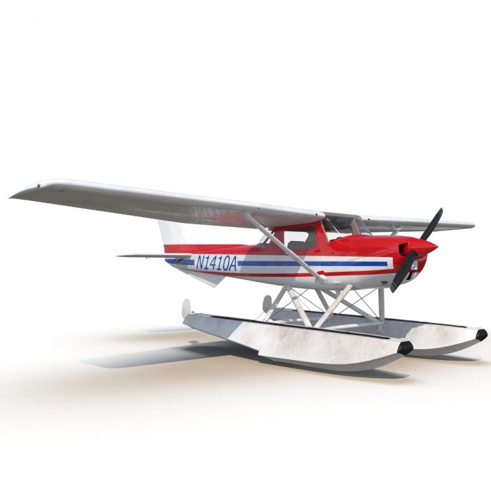 3D Cessna 150 Seaplane Rigged 2 model