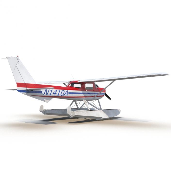 3D Cessna 150 Seaplane Rigged 2 model