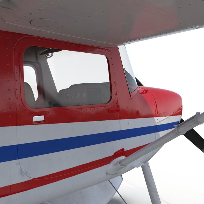 3D Cessna 150 Seaplane Rigged 2 model