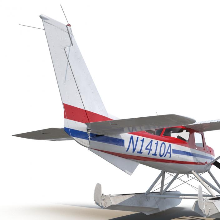 3D Cessna 150 Seaplane Rigged 2 model