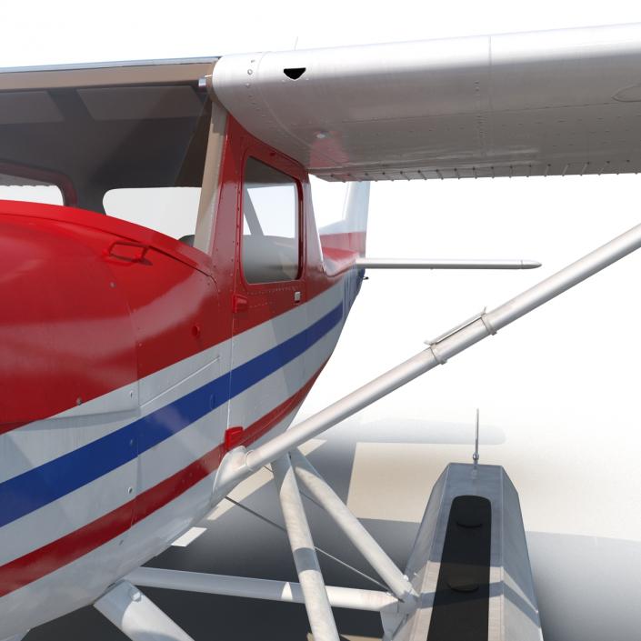 3D Cessna 150 Seaplane Rigged 2 model