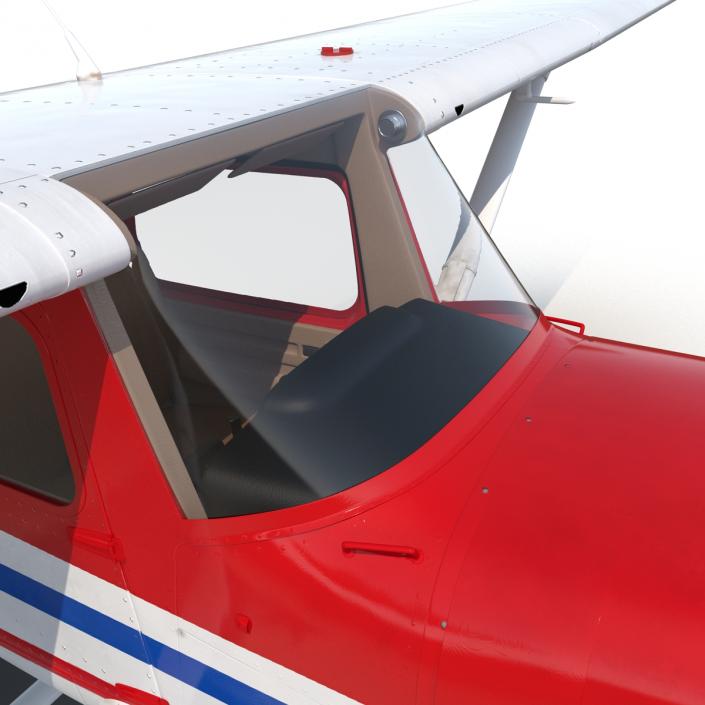 3D Cessna 150 Seaplane Rigged 2 model